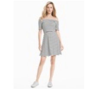 NWT WHBM Off Shoulder Striped Knit Sneaker Dress